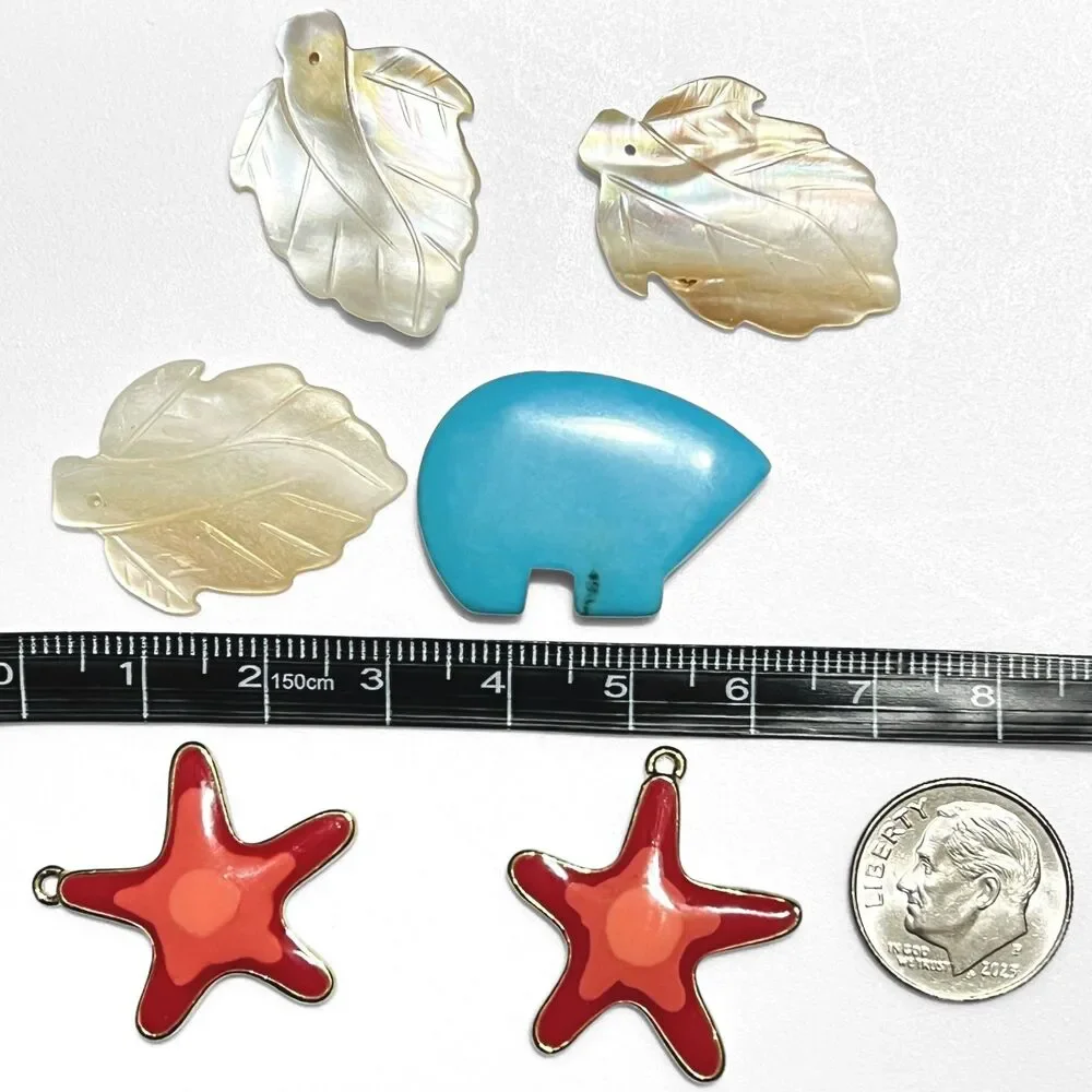 Lot Beads Jewelry Supplies Variety Glass Stone Shell MOP Metal Findings Charms